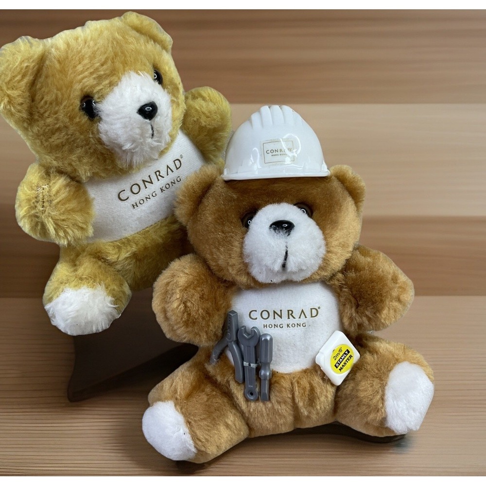 Conrad Hotel Hong Kong Collectible Teddy Bear Plush Stuffed Animals Lot of 2